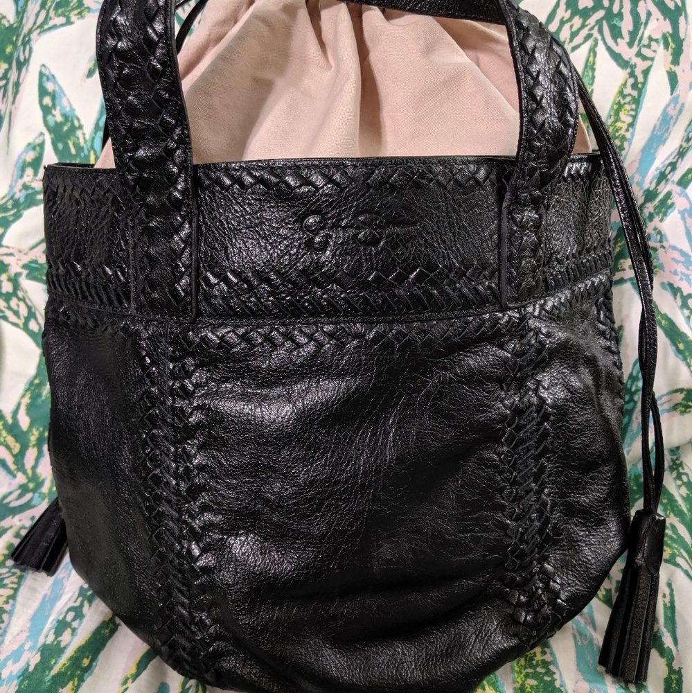 Jessica Simpson rare black leather bag